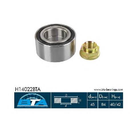 Комплект підшипник маточини передньої BTA H14022BTA ціна, від 18.67 USD