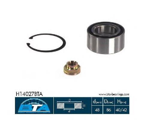 Комплект підшипник маточини передньої BTA H14027BTA ціна, від 26.87 USD