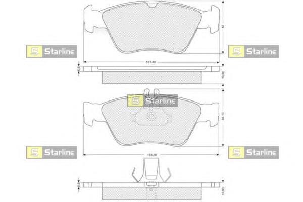 Гальмівні колодки Starline BDS227 ціна, від 17.53 USD