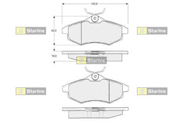 Колодки гальмівні передні, дискові BDS319 Starline