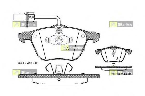 Гальмівні колодки Starline BDS312 ціна, від 23.27 USD
