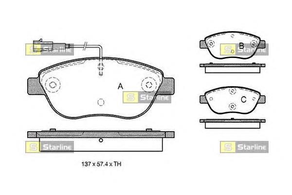 Колодки гальмівні передні, дискові BDS324 Starline