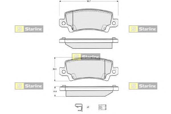 BDS327 Starline Колодки гальмівні задні, дискові