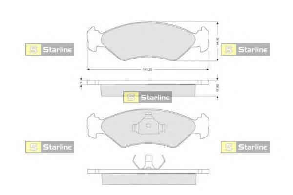 Колодки гальмівні передні, дискові BDS040 Starline