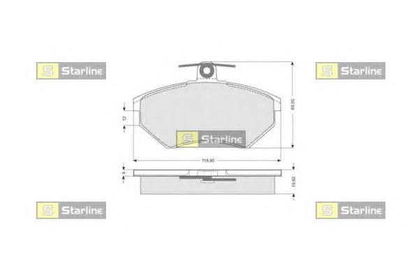 BDS052 Starline колодки гальмівні передні, дискові