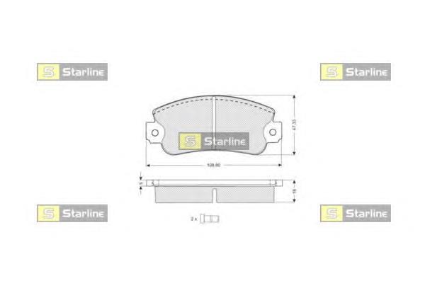BDS026 Starline колодки гальмівні передні, дискові