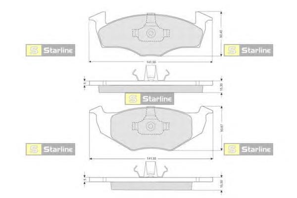 Колодки гальмівні передні, дискові BDS072 Starline