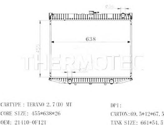 D71014TT Thermotec Радіатор охолодження двигуна