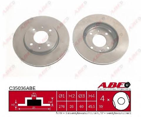 Диск гальмівний передній ABE C35036ABE