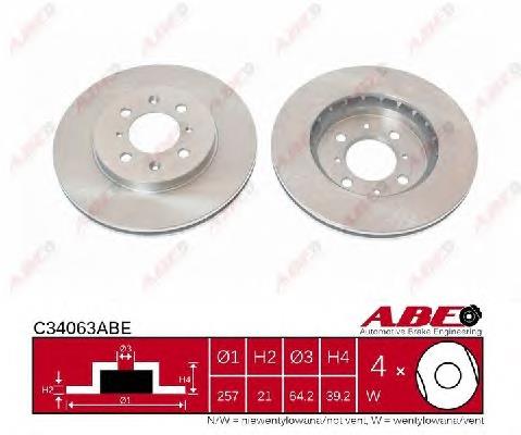 Диск гальмівний передній ABE C34063ABE