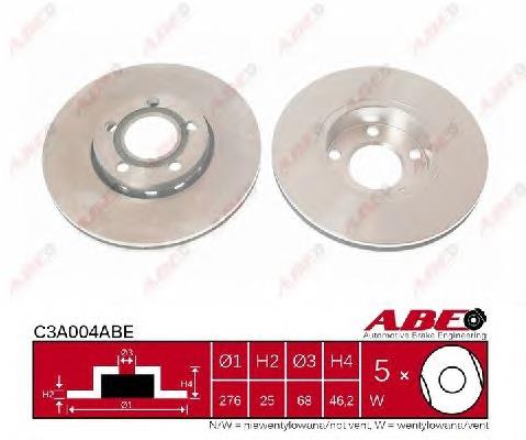 Диск переднього гальма ABE C3A004ABE ціна, від 1457.5 UAH