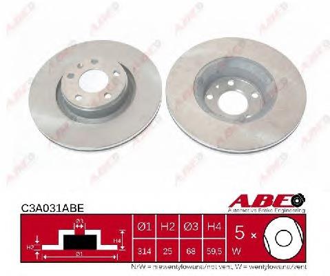 Диск гальмівний передній ABE C3A031ABE