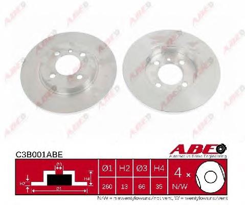 Диск переднього гальма ABE C3B001ABE ціна, від 18.96 USD