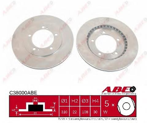 Диск переднього гальма ABE C38000ABE ціна, від 29.88 USD