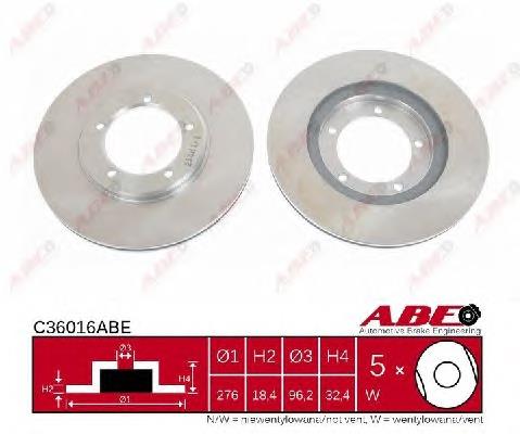 Диск переднього гальма ABE C36016ABE ціна, від 29.35 USD