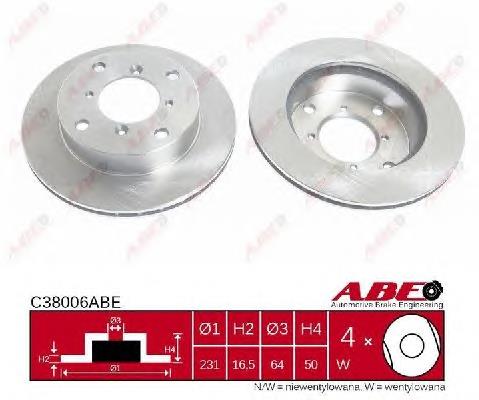 Диск переднього гальма ABE C38006ABE ціна, від 18.02 USD