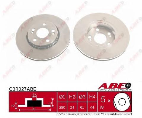 Диск переднього гальма ABE C3R027ABE ціна, від 39.54 USD