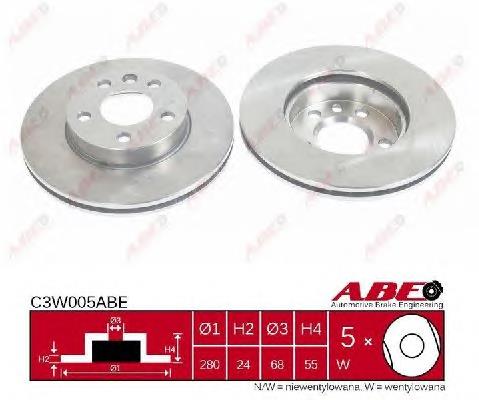 Диск переднього гальма ABE C3W005ABE ціна, від 34.17 USD