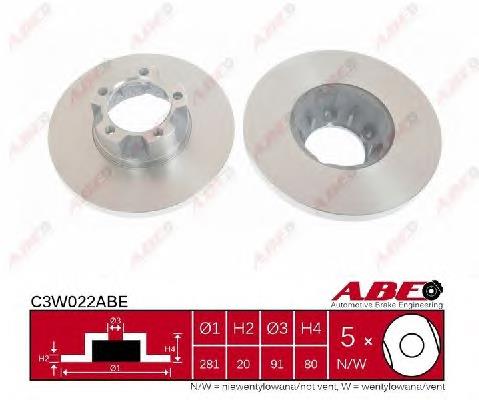 Диск переднього гальма ABE C3W022ABE ціна, від 42.23 USD