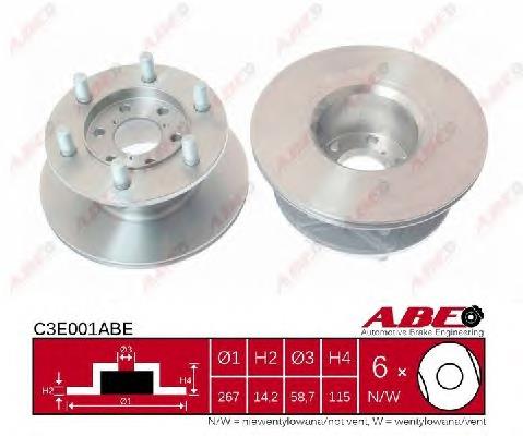 C3E001ABE ABE Гальмо дискове переднє