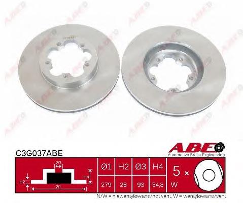 Диск гальмівний передній ABE C3G037ABE