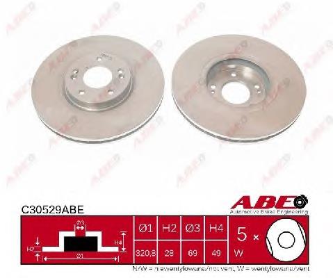 Диск гальмівний передній ABE C30529ABE