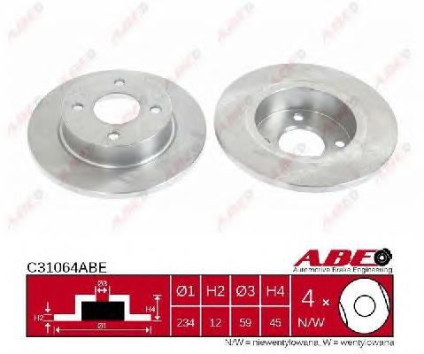 Диск гальмівний передній ABE C31064ABE