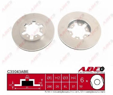 Диск гальмівний передній ABE C31043ABE