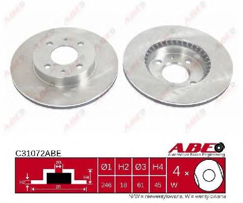 Диск переднього гальма ABE C31072ABE ціна, від 23.77 USD