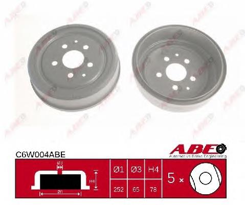 Барабан гальмівний задній ABE C6W004ABE ціна, від 35.55 USD