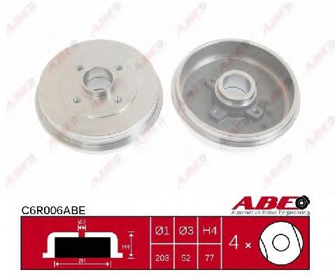 Барабан гальмівний задній ABE C6R006ABE ціна, від 30.40 USD