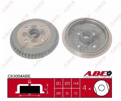 Барабан гальмівний задній ABE C63004ABE ціна, від 32.67 USD