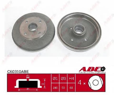 Барабан гальмівний задній ABE C60310ABE ціна, від 30.64 USD
