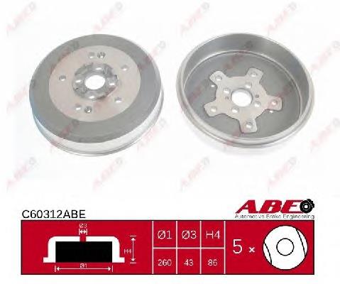 Барабан гальмівний задній ABE C60312ABE