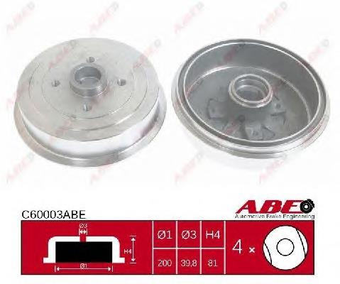 Барабан гальмівний задній ABE C60003ABE ціна, від 30.34 USD