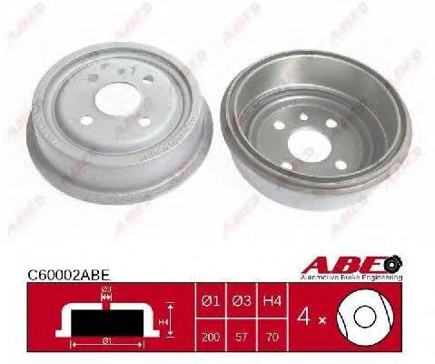 Барабан гальмівний задній ABE C60002ABE ціна, від 19.82 USD