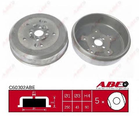 Барабан гальмівний задній ABE C60302ABE ціна, від 44.99 USD