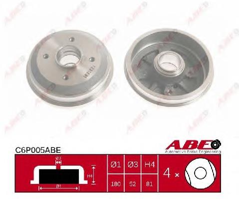 Барабан гальмівний задній ABE C6P005ABE ціна, від 28.84 USD