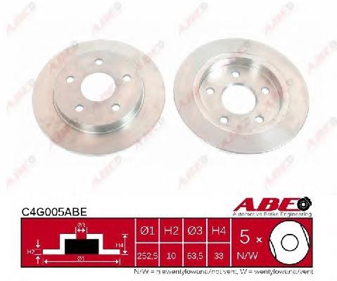 Задні дискові гальма ABE C4G005ABE ціна, від 17.93 USD