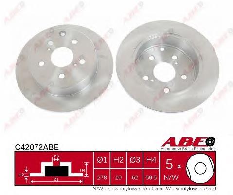 Диск гальмівний задній ABE C42072ABE
