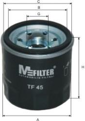 Масляний фільтр двигуна Mfilter TF45 ціна, від 4.23 USD