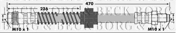 Шланг гальмівний передній BBH6639 Borg&beck