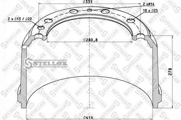 Барабан гальмівний задній 8500060SX Stellox