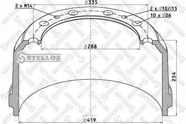 Барабан гальмівний задній 8500080SX Stellox