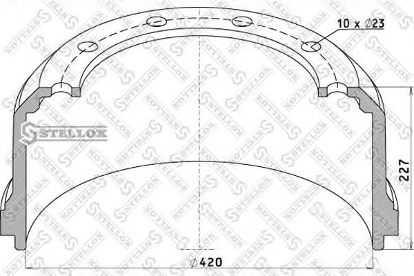 Барабан гальмівний задній 8500044SX Stellox