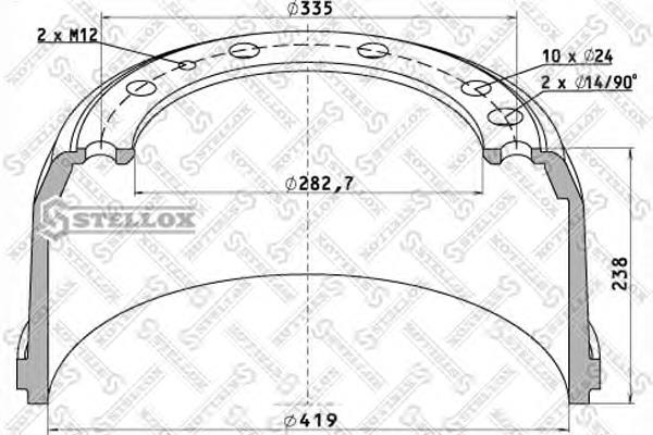 Барабан гальмівний задній 8500043SX Stellox