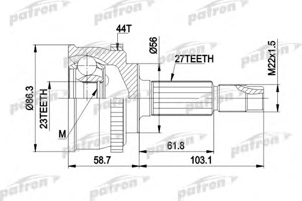 ШРУС зовнішній передній PCV1508 Patron