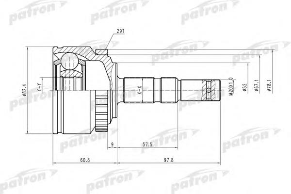 ШРУС зовнішній передній PCV1451 Patron