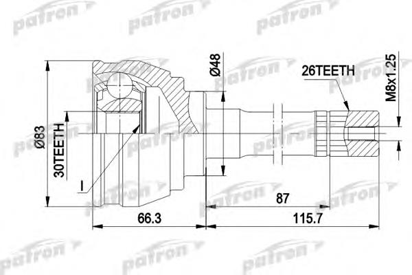 ШРУС зовнішній передній PCV1540 Patron