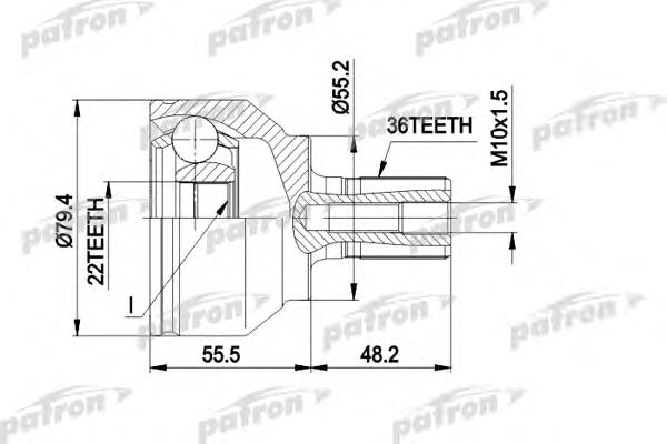 ШРУС зовнішній передній PCV1603 Patron